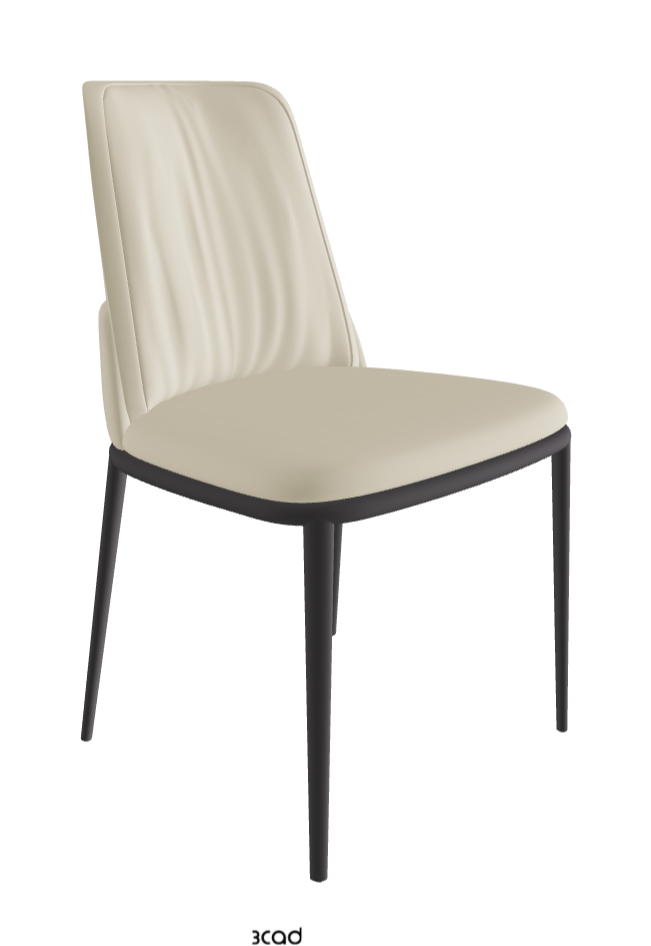 Belinda ML Dining Chair_Graphite Embossed_Synthetic Leather_Oyster