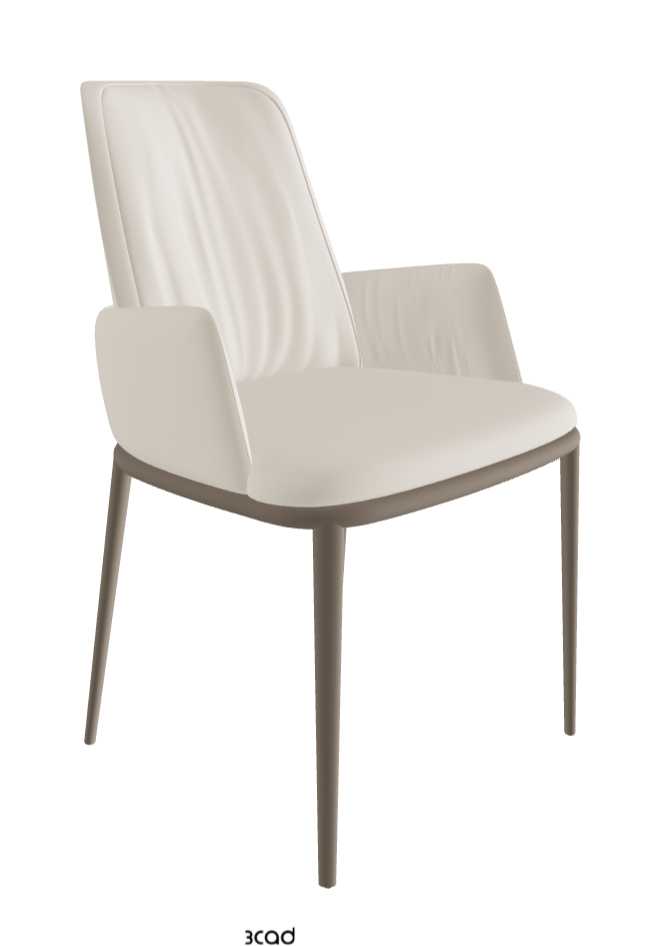 Belinda ML Dining Armchair_Titanium Embossed_Glove Soft Leather_Ecru