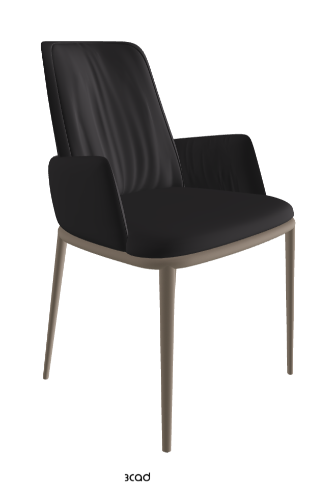 Belinda ML Dining Armchair_Titanium Embossed_Glove Soft Leather_Hornet