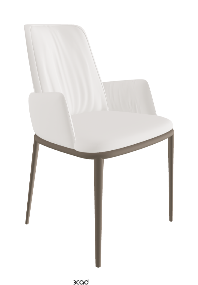 Belinda ML Dining Armchair_Titanium Embossed_Soft Leather_Oyster
