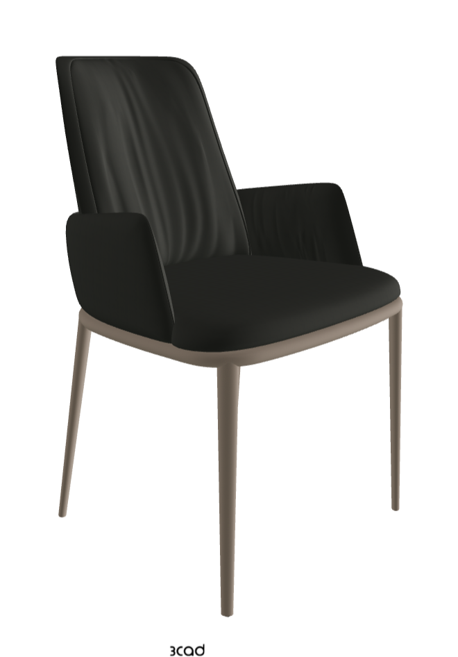 Belinda ML Dining Armchair_Titanium Embossed_Soft Leather_Smoke