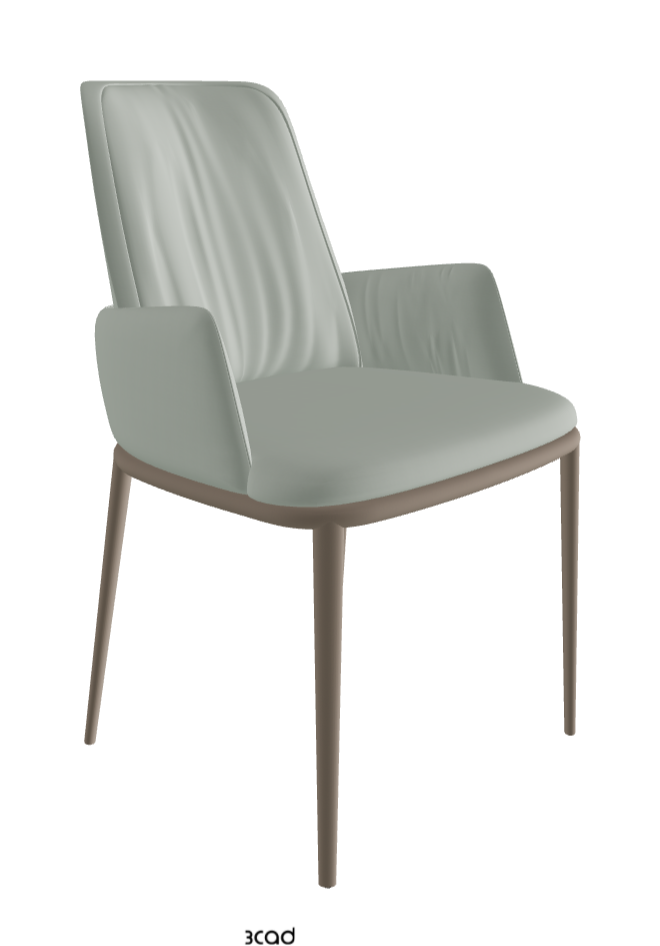 Belinda ML Dining Armchair_Titanium Embossed_Soft Leather_Ice