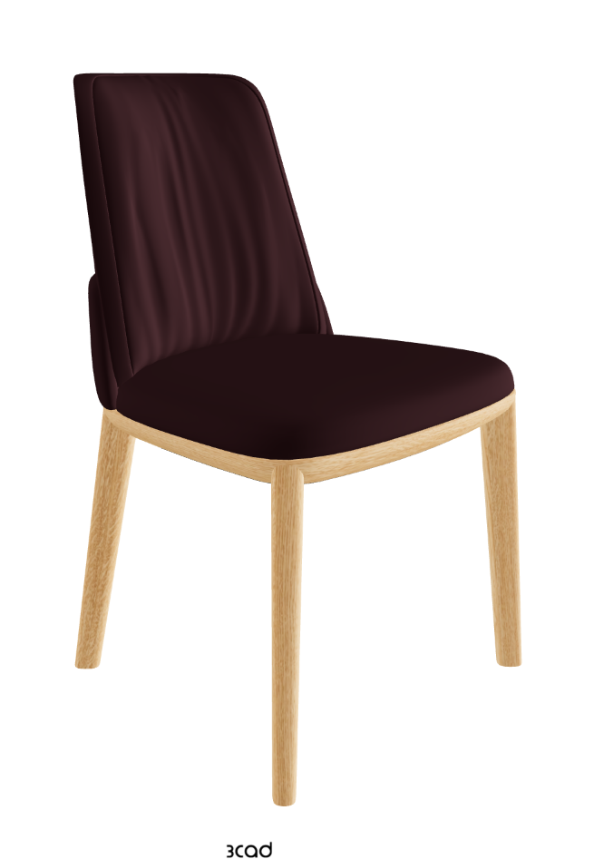 Belinda Dining Chair_Natural Ashwood_Soft Leather_Bordeaux