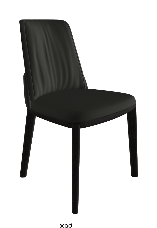 Belinda Dining Chair_Open Pore Matt Black Ashwood_Soft Leather_Smoke