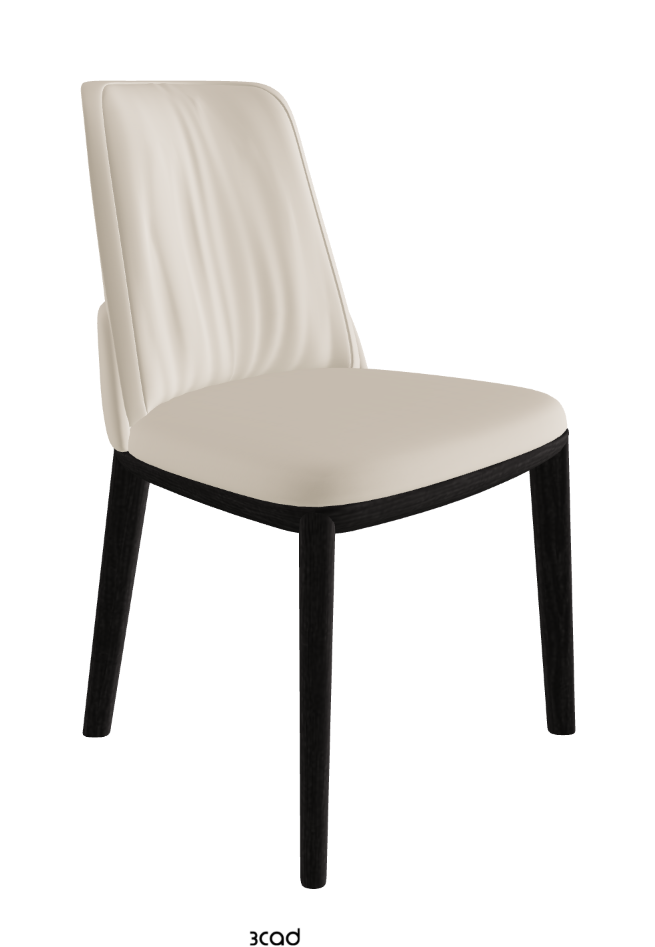 Belinda Dining Chair_Open Pore Matt Black Ashwood_Soft Leather_Cashmere