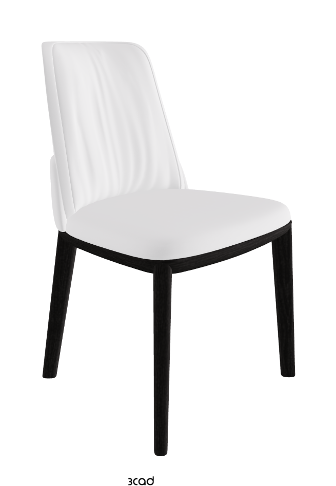 Belinda Dining Chair_Open Pore Matt Black Ashwood_Soft Leather_Bianco