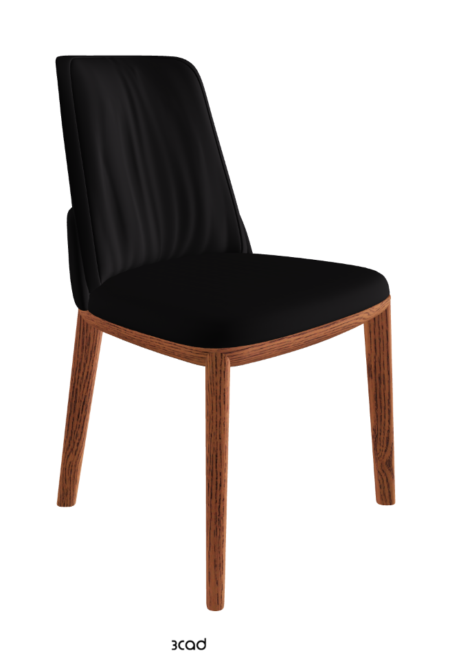 Belinda Dining Chair_Canaletto Walnut Stained Ashwood_Soft Leather_Nero