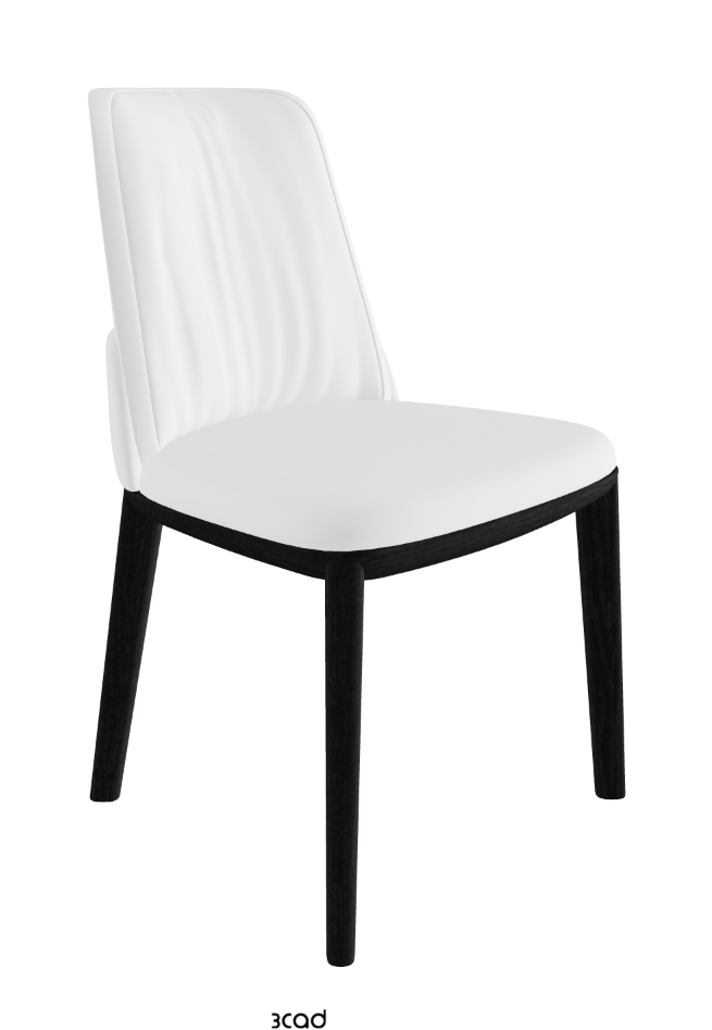 Belinda Dining Chair_Open Pore Matt Black Ashwood_Synthetic Leather_Bianco