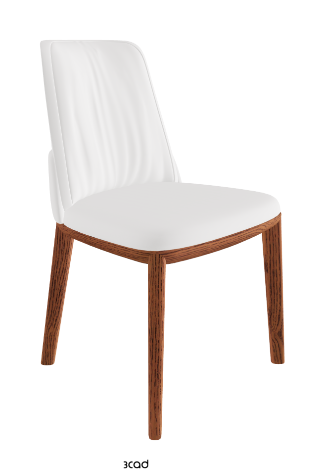 Belinda Dining Chair_Canaletto Walnut Stained Ashwood_Synthetic Leather_Bianco