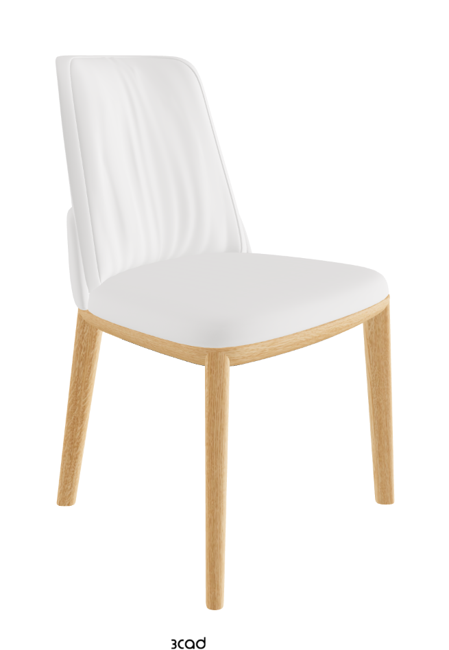 Belinda Dining Chair_Natural Ashwood_Synthetic Leather_Bianco
