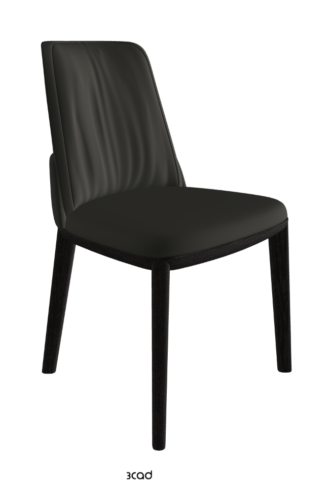 Belinda Dining Chair_Open Pore Matt Black Ashwood_Synthetic Leather_London