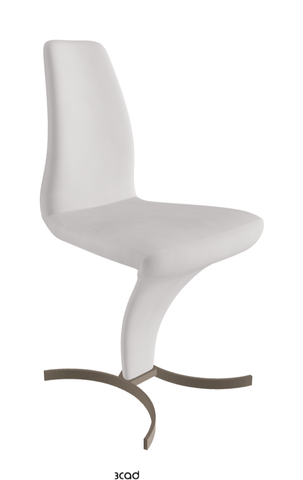 Betty Dining Chair_Titanium Embossed_Micro Nubuk:_White