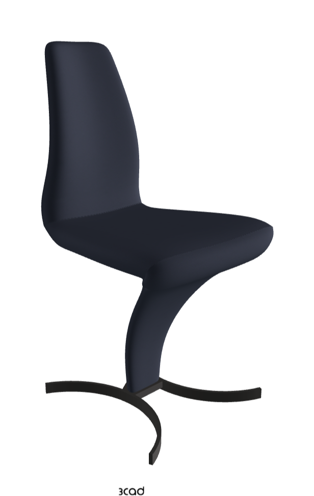 Betty Dining Chair_Matt Graphite_Soft Leather:_Navy
