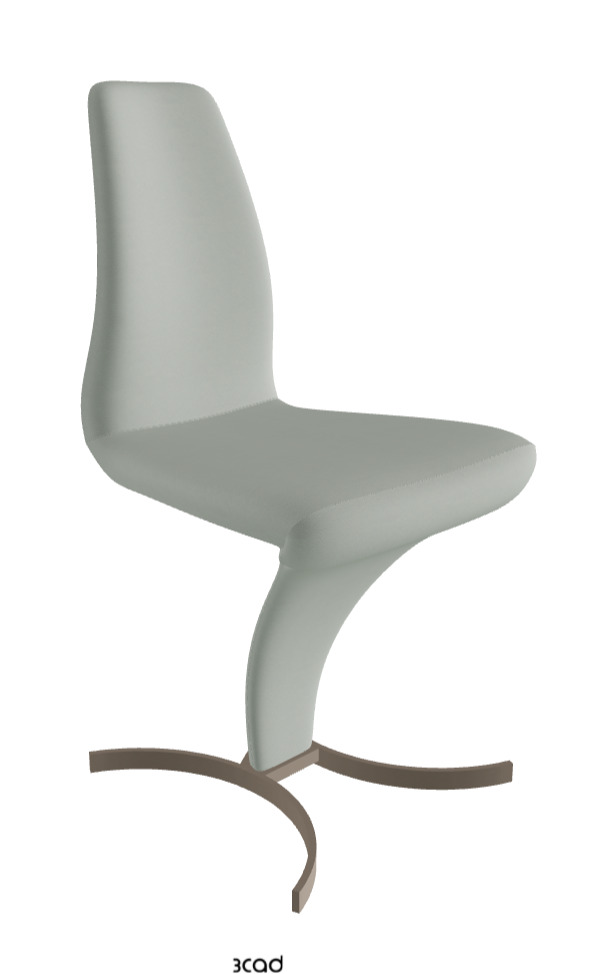 Betty Dining Chair_Titanium Embossed_Soft Leather:_Ice