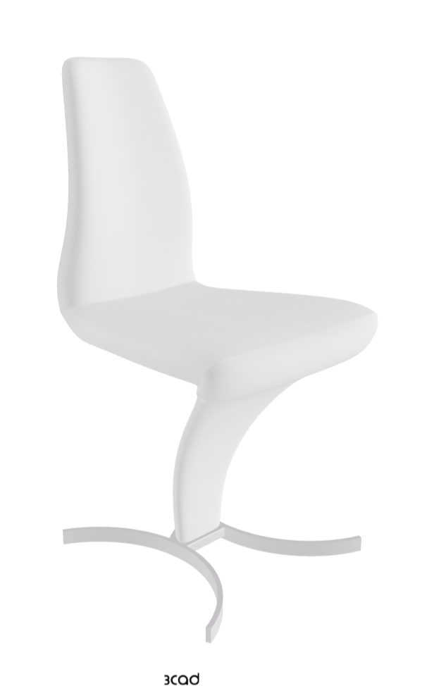 Betty Dining Chair_Chrome_Soft Leather_Bianco
