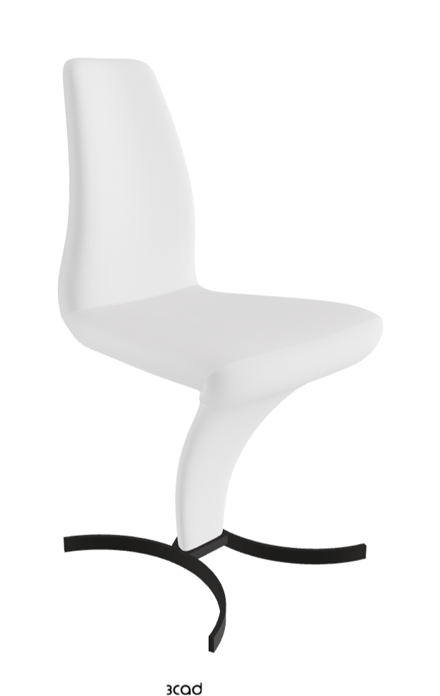 Betty Dining Chair_Matt Graphite_Soft Leather:_Bianco