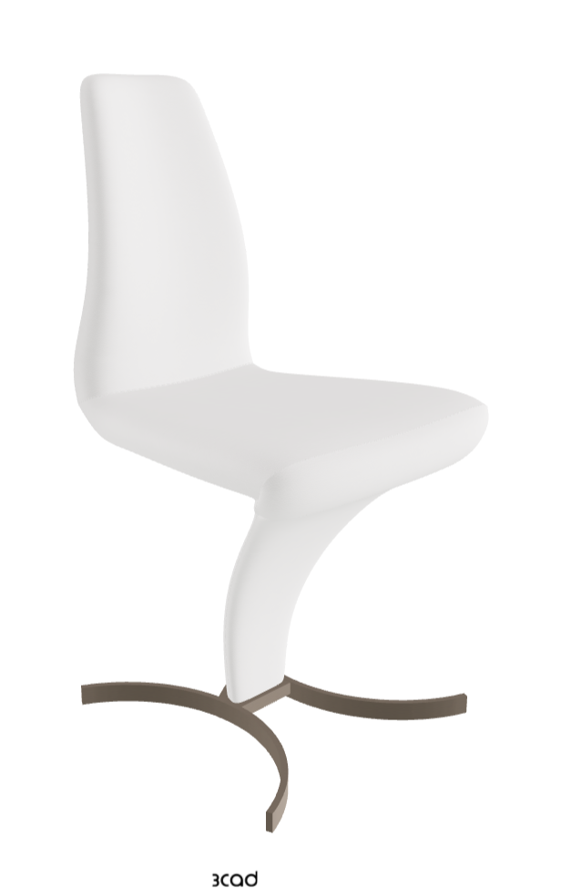 Betty Dining Chair_Titanium Embossed_Synthetic Leather:_Bianco