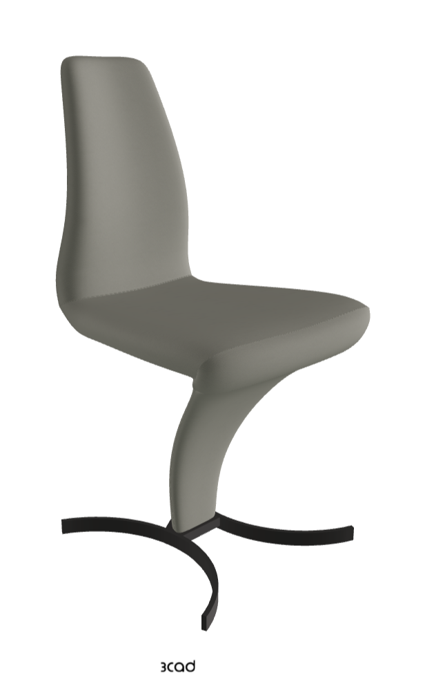 Betty Dining Chair_Matt Graphite_Synthetic Leather:_Cemento