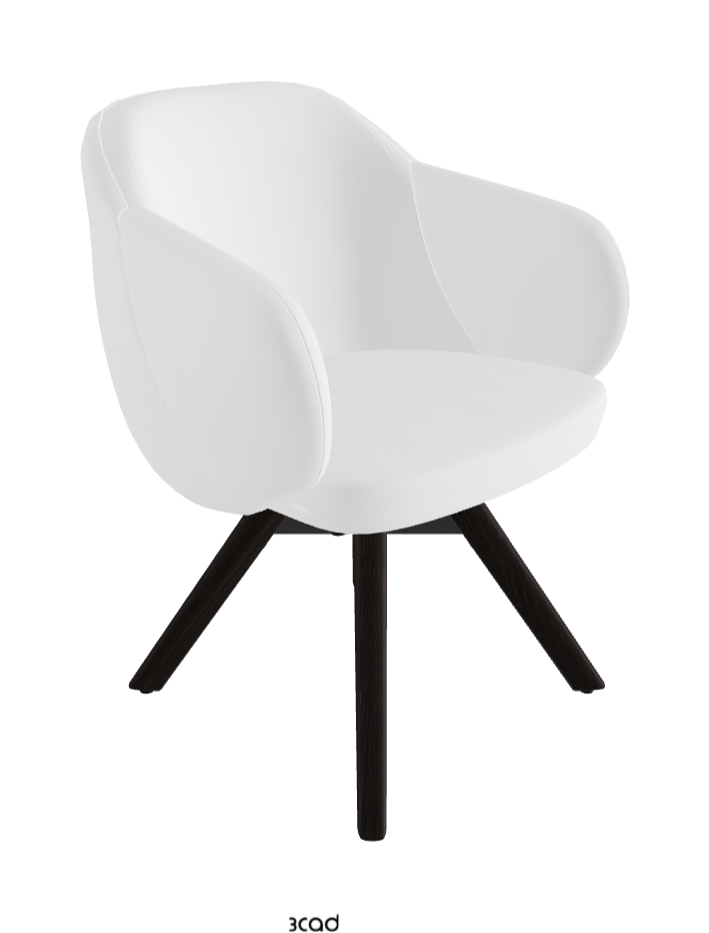 Bombe Swivel Dining Armchair_Black Embossed_Burned Oak Stained Ashwood_Fabric_B920