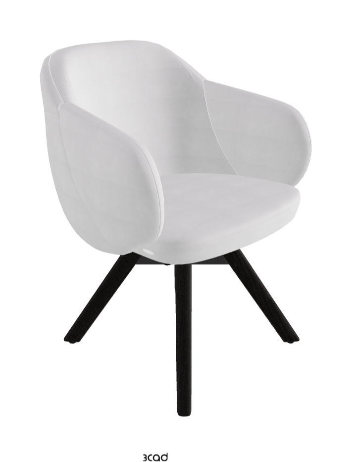 Bombe Swivel Dining Armchair_Black Embossed_Open Pore Matt Black Ashwood_Fabric_B921