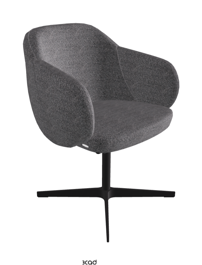 Bombe X Swivel Dining Armchair_Black Embossed_Fabric_B244