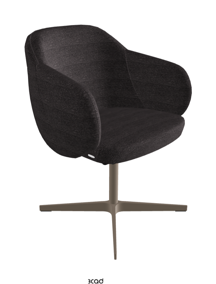 Bombe X Swivel Dining Armchair_Titanium Embossed_Fabric_B246