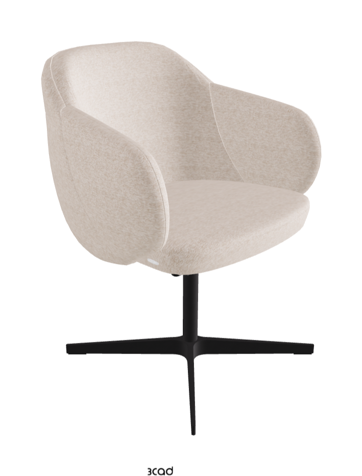 Bombe X Swivel Dining Armchair_Black Embossed_Fabric_B732