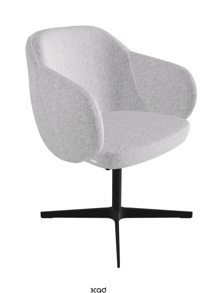 Bombe X Swivel Dining Armchair_Black Embossed_Fabric_B811