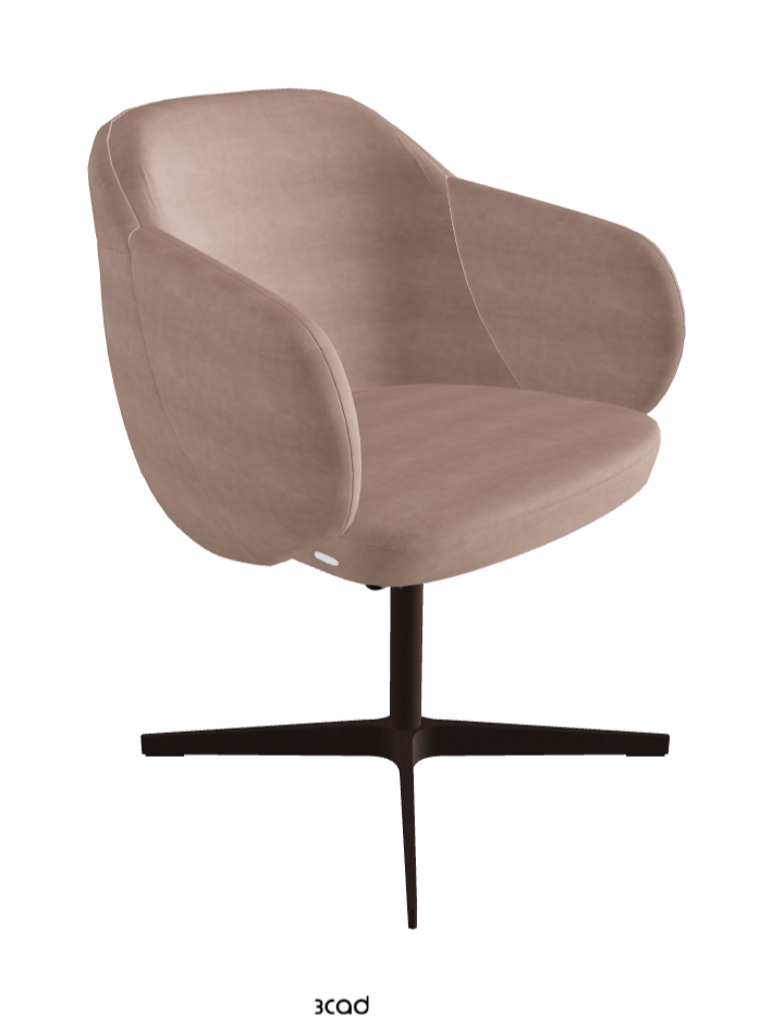 Bombe X Swivel Dining Armchair_Bronze Embossed_Fabric_B925