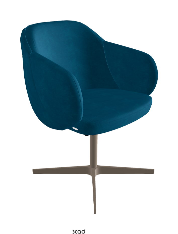 Bombe X Swivel Dining Armchair_Titanium Embossed_Fabric_B928