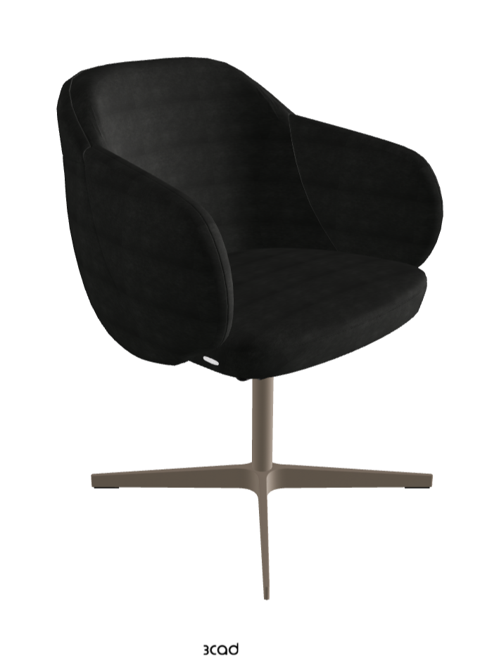 Bombe X Swivel Dining Armchair_Titanium Embossed_Fabric_B932