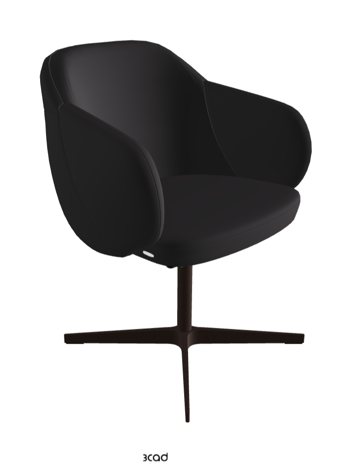 Bombe X Swivel Dining Armchair_Bronze Embossed_Glove Soft Leather_Hornet