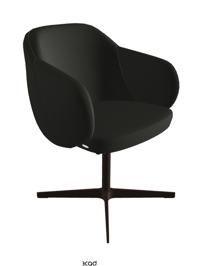 Bombe X Swivel Dining Armchair_Bronze Embossed_Soft Leather_Smoke