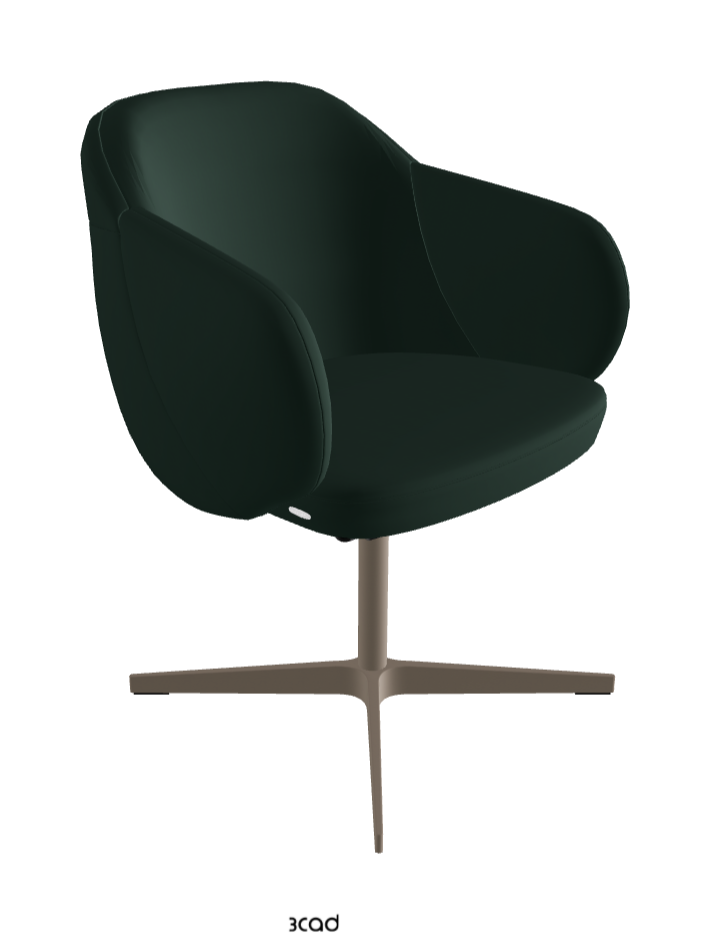 Bombe X Swivel Dining Armchair_Titanium Embossed_Soft Leather_Sherwood
