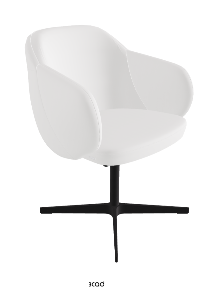 Bombe X Swivel Dining Armchair_Black Embossed_Synthetic Leather_Bianco