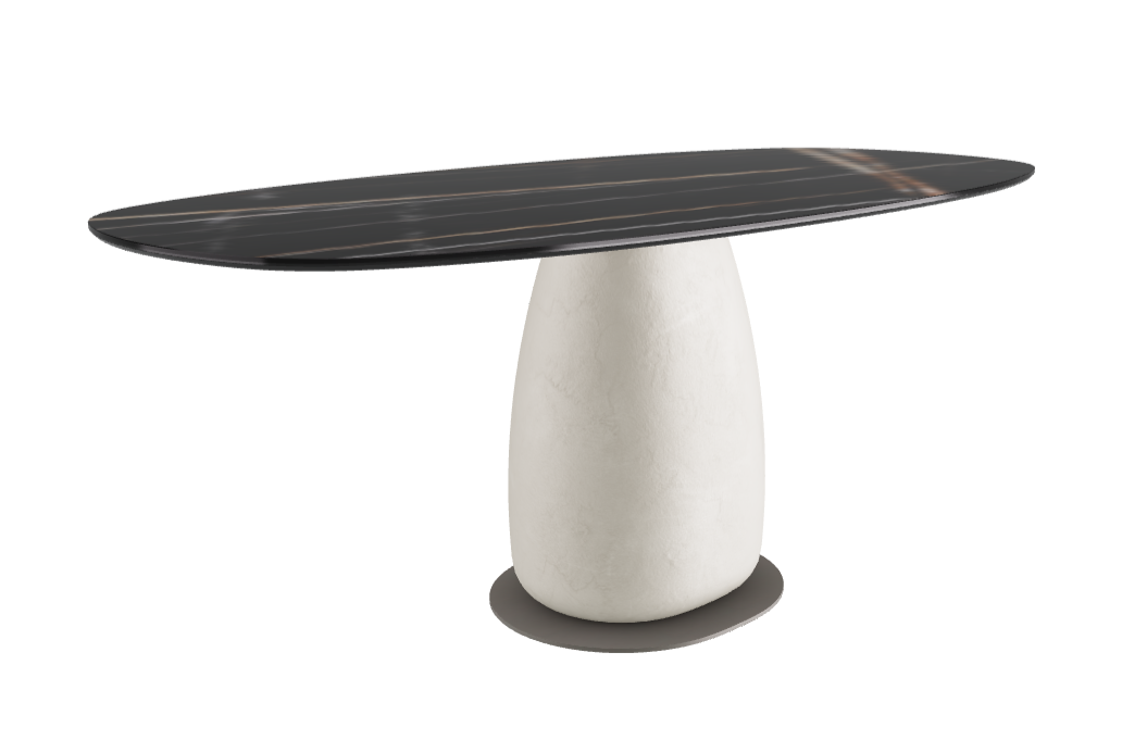 180x90x74h Biscuit Shaped_Glossy Sahara Noir_Cairo_Titanium Embossed