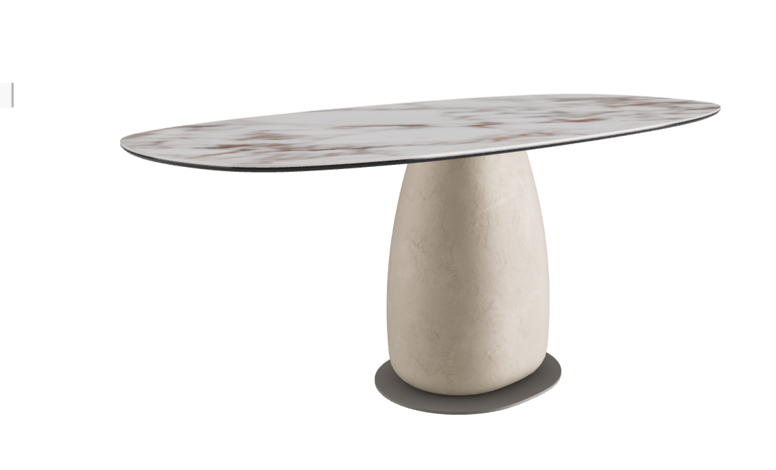 180x90x74h Biscuit Shaped_Breccia_Oslo_Titanium Embossed