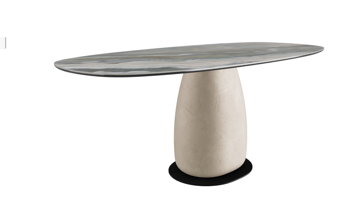 180x90x74h Biscuit Shaped_Kaindy_Oslo_Black Embossed