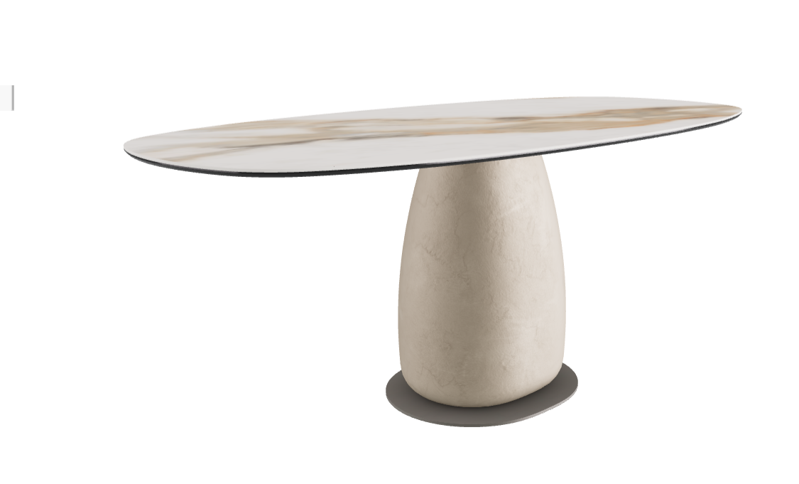 180x90x74h Biscuit Shaped_Matt Borghini Calacatta_Oslo_Titanium Embossed