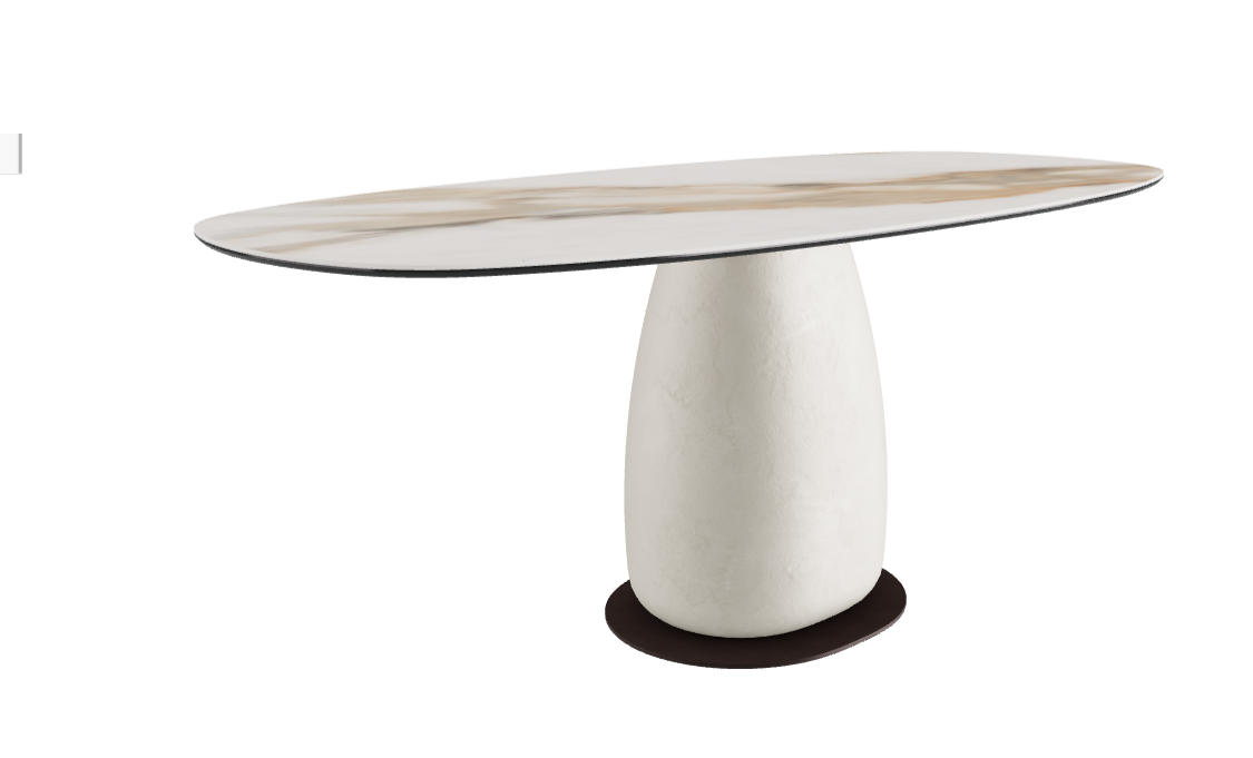 180x90x74h Biscuit Shaped_Matt Borghini Calacatta_Cairo_Bronze Embossed