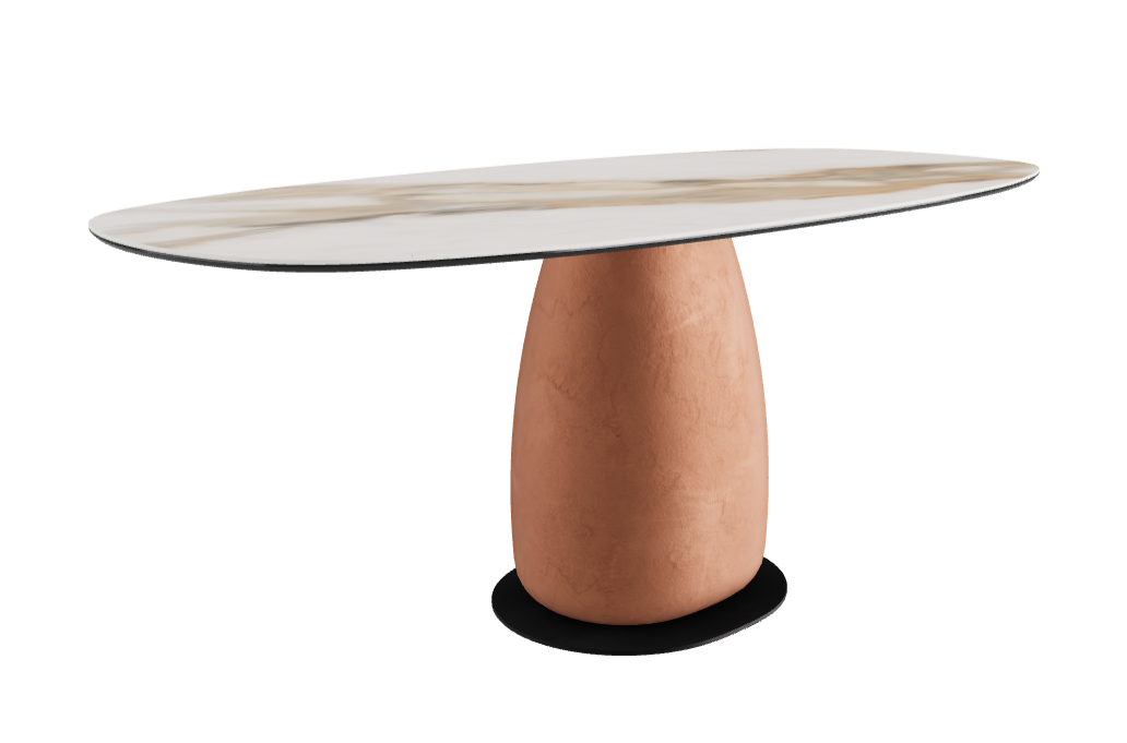 180x90x74h Biscuit Shaped_Matt Borghini Calacatta_Marrakech_Black Embossed