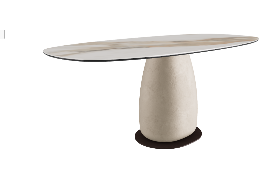 180x90x74h Biscuit Shaped_Glossy Borghini Calacatta_Oslo_Bronze Embossed