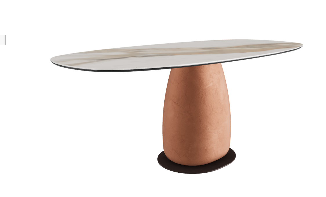 180x90x74h Biscuit Shaped_Glossy Borghini Calacatta_Marrakech_Bronze Embossed