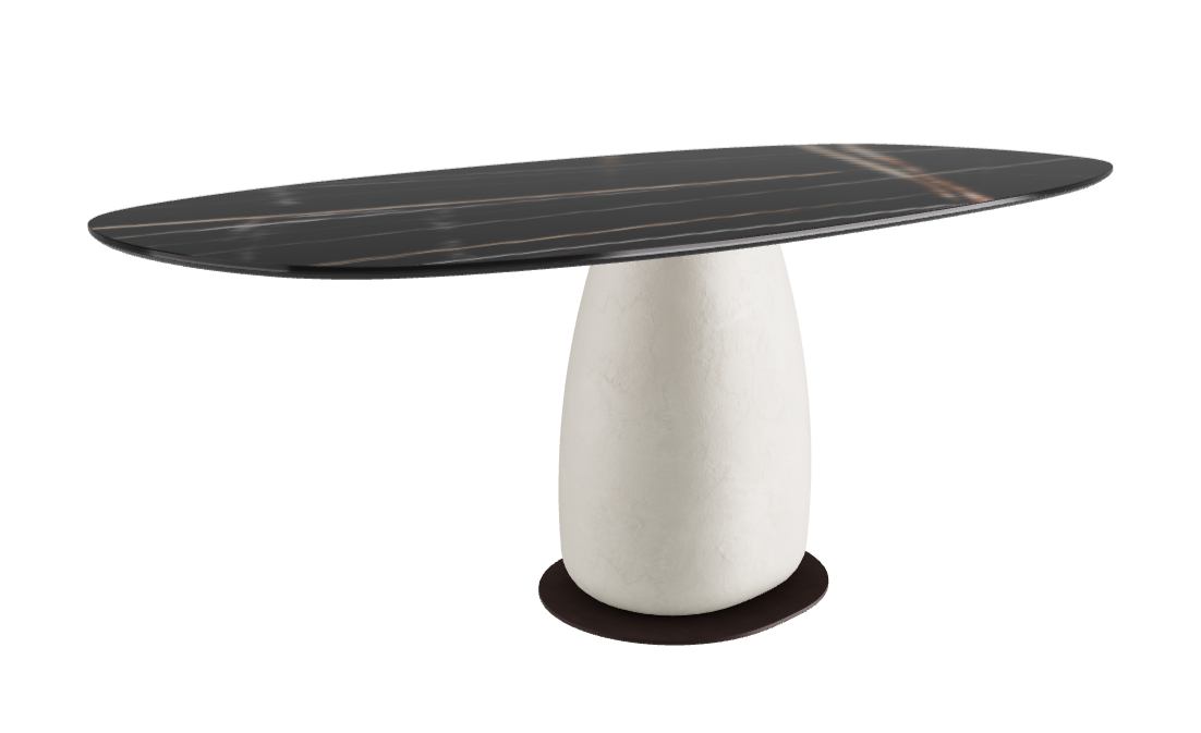200x100x74h Biscuit Shaped_Glossy Sahara Noir_Cairo_Bronze Embossed