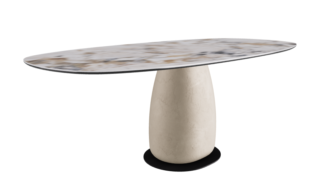 200x100x74h Biscuit Shaped_Makalu_Oslo_Black Embossed