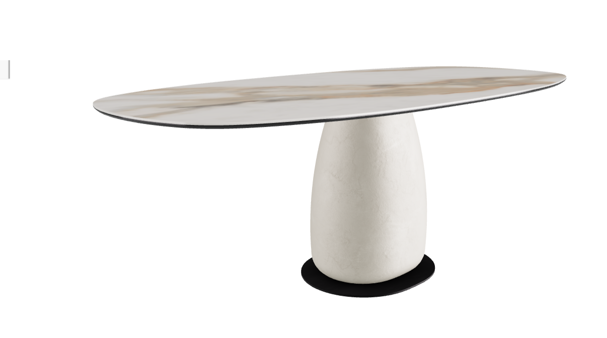 200x100x74h Biscuit Shaped_Glossy Borghini Calacatta_Cairo_Black Embossed