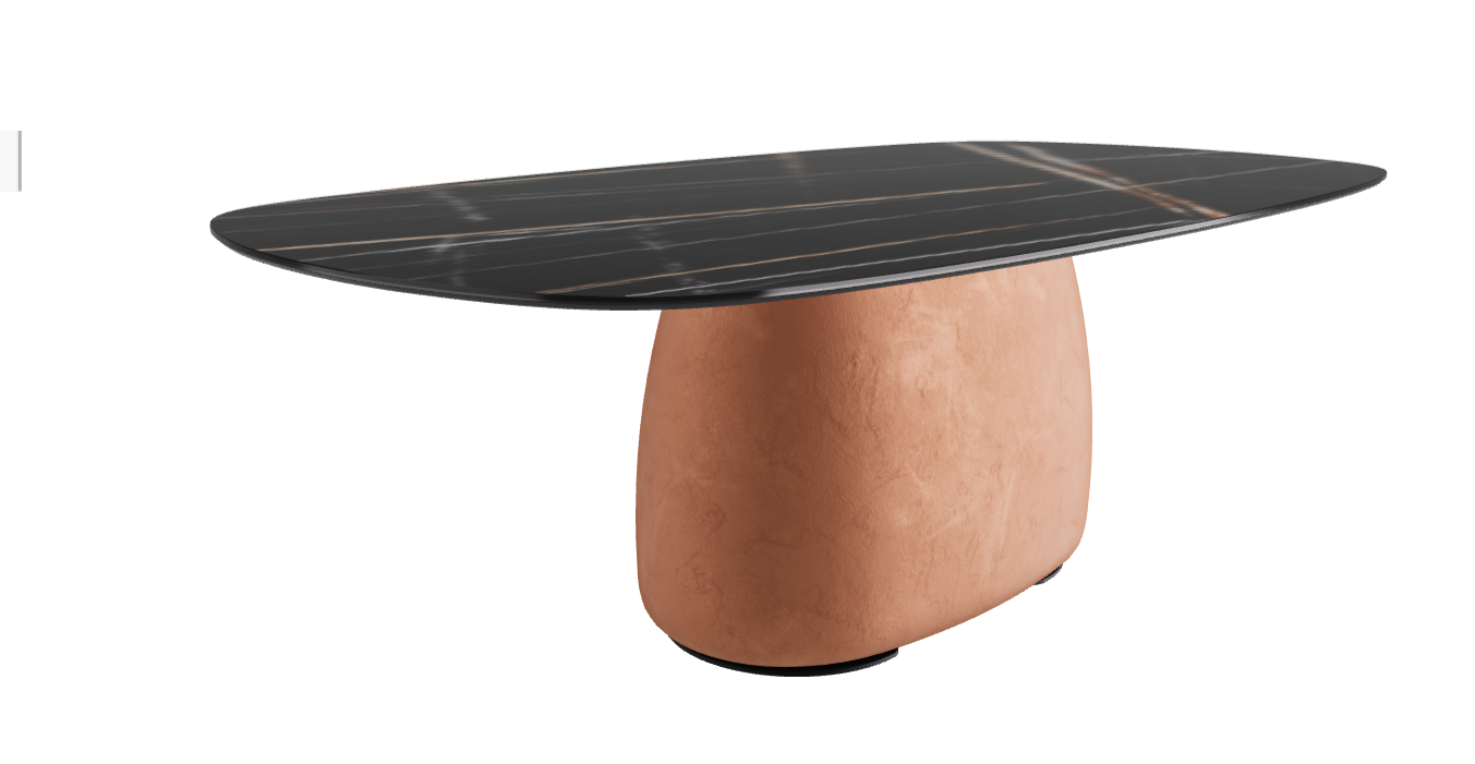 220x120x73.5h Biscuit Shaped_Glossy Sahara Noir_Marrakech_Black Embossed
