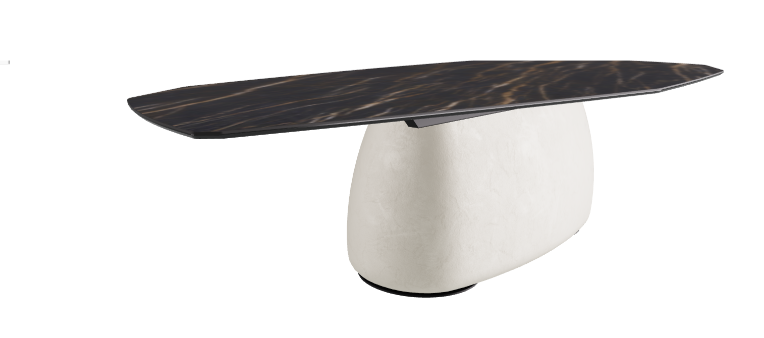 300x130x74h Polygon Shaped_Matt Portoro_Oslo_Black Embossed