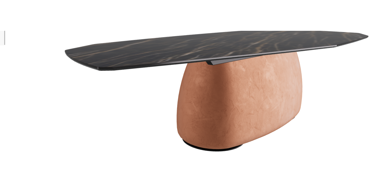 300x130x74h Polygon Shaped_Glossy Portoro_Marrakech_Black Embossed