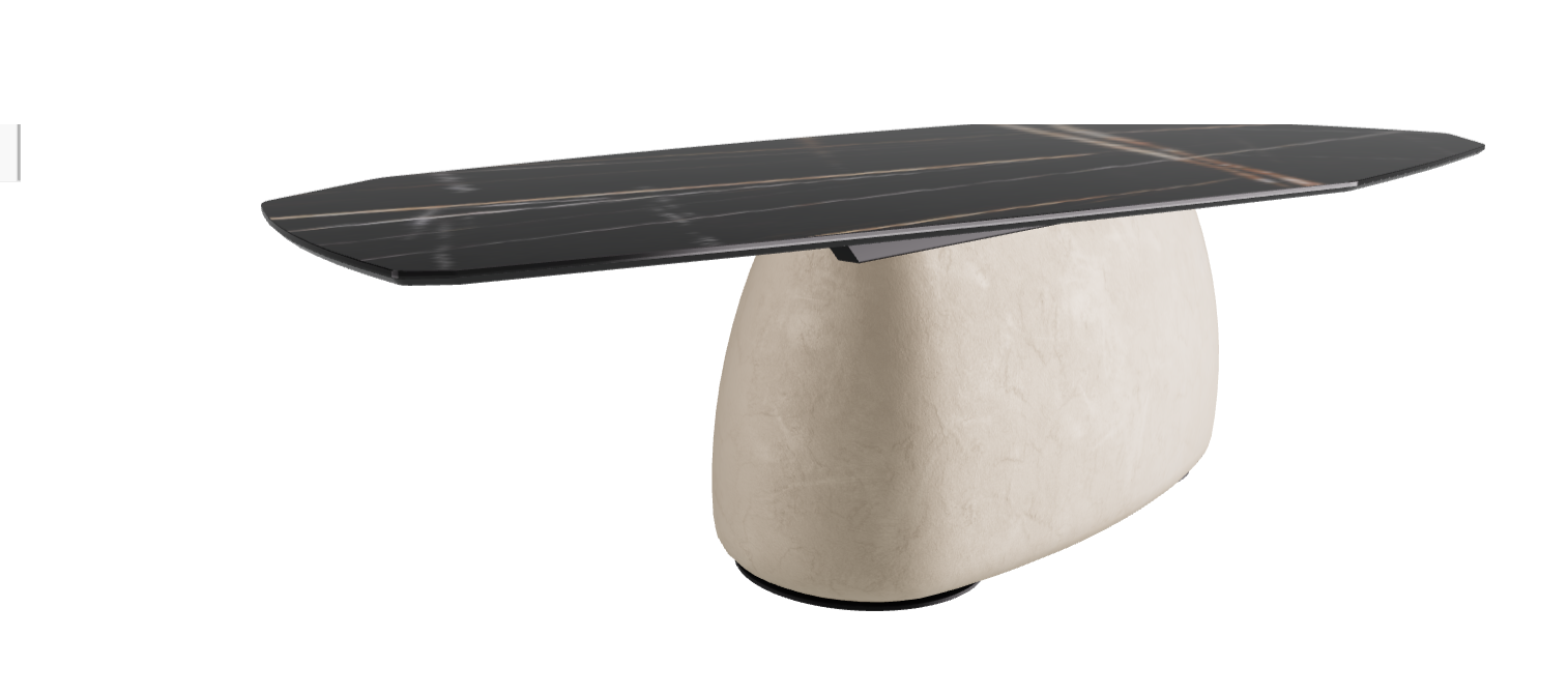 300x130x74h Polygon Shaped_Glossy Sahara Noir_Cairo_Black Embossed